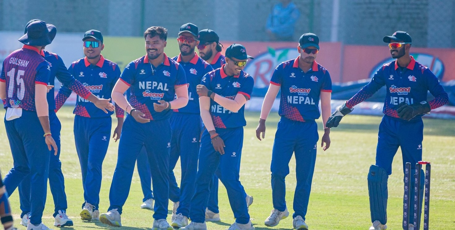 यूएईलाई हराउदै  नेपाल टी-२० विश्वकपमा।