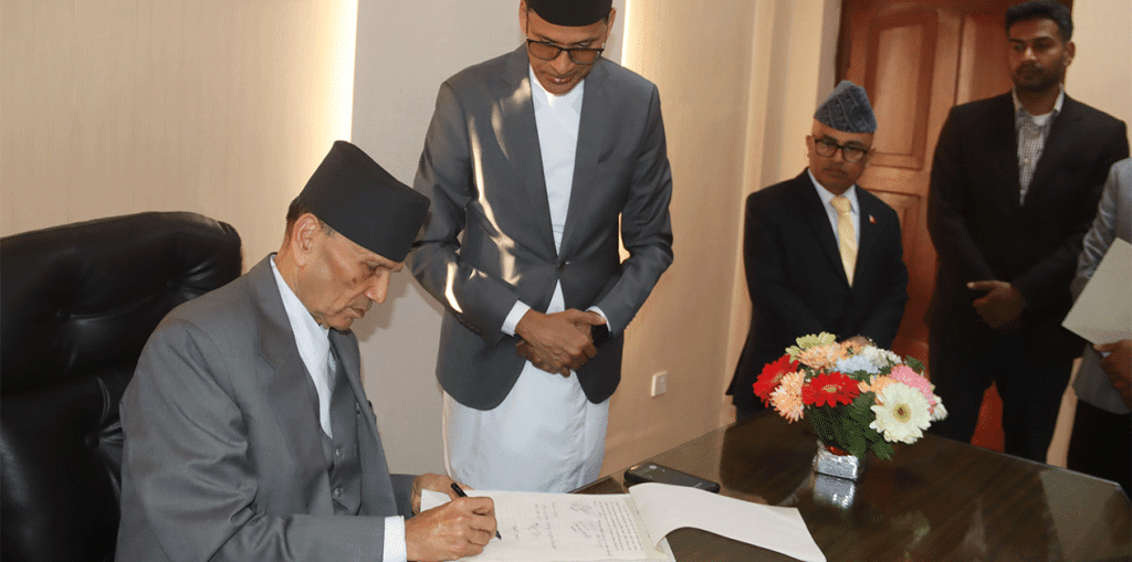 नवनियुक्त परराष्ट्रमन्त्री शर्माद्वारा पदभार ग्रहण