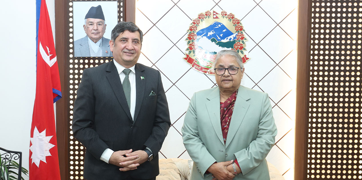 प्रधानमन्त्री कार्कीसँग पाकिस्तानी राजदूत हासमीको शिष्टाचार भेट