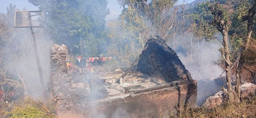 पाल्‍पामा घरमा आगलागी हुँदा जलेर नाै महिने शिशुकाे मृत्‍यु