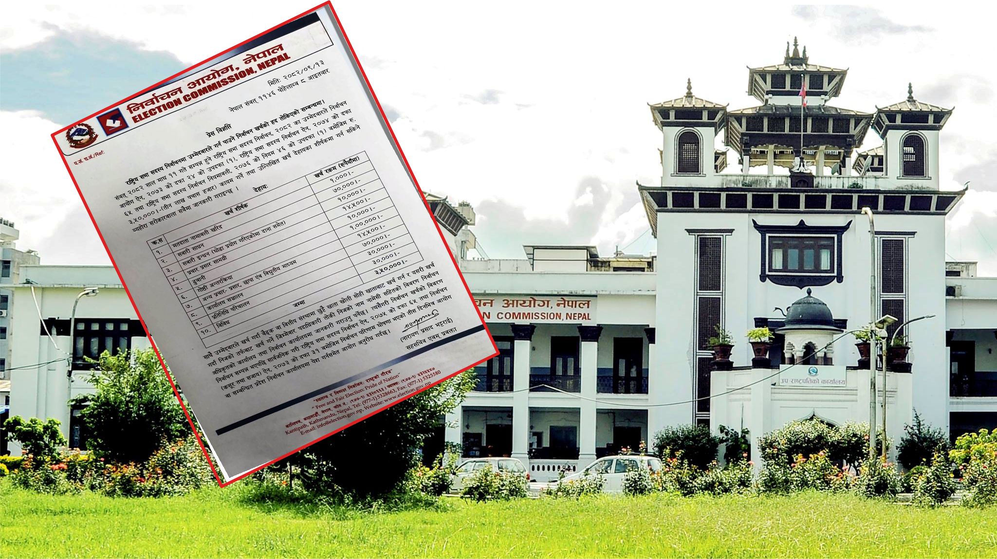 राष्ट्रिय सभा सदस्य निर्वाचनमा उम्मेदवारको खर्च सीमा तोकियो