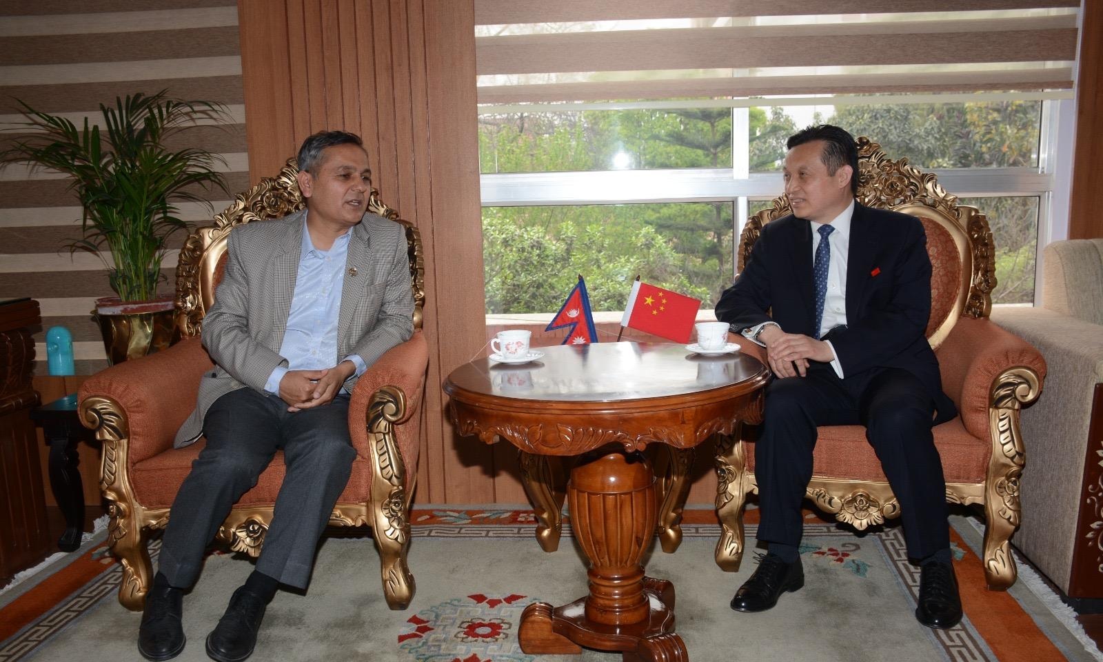 गृहमन्त्री र चिनियाँ राजदूतबीच भेटवार्ता