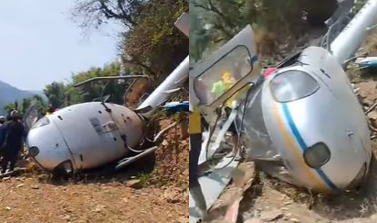 खोटाङमा एयर डाइनेष्टिको हेलिकप्टर दुर्घटना