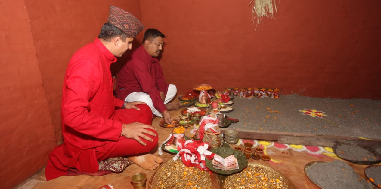 हनुमानढोकास्थित दशैं घरमा जमरा राखियो