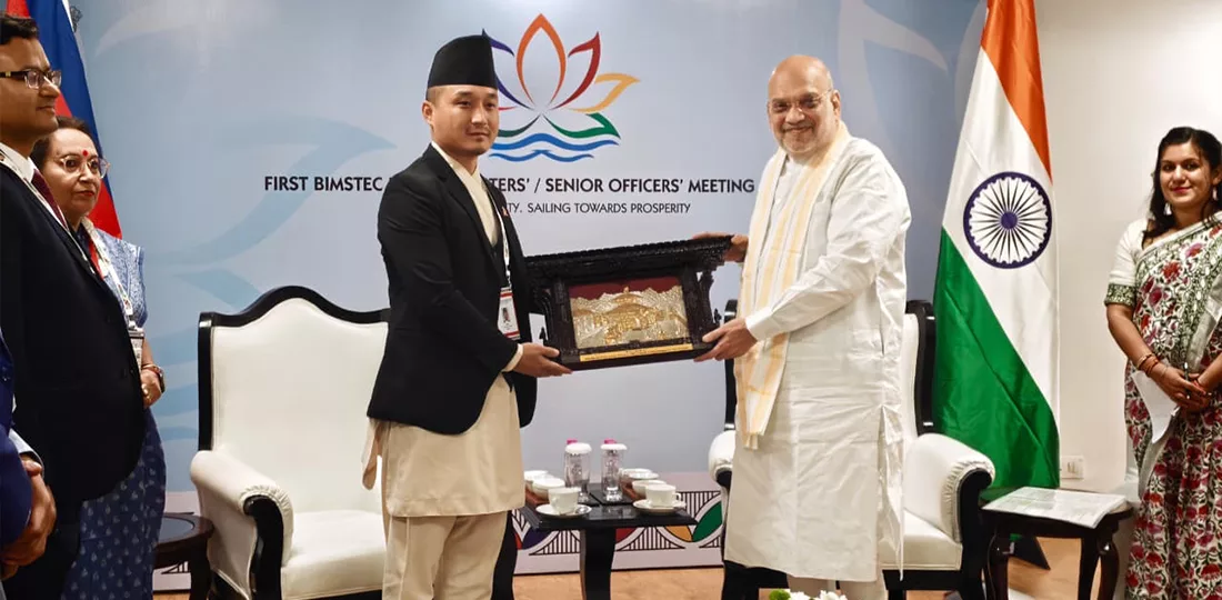गृहमन्त्री सुधन गुरुङ र भारतीय समकक्षी अमित शाहबीच द्विपक्षीय भेटवार्ता